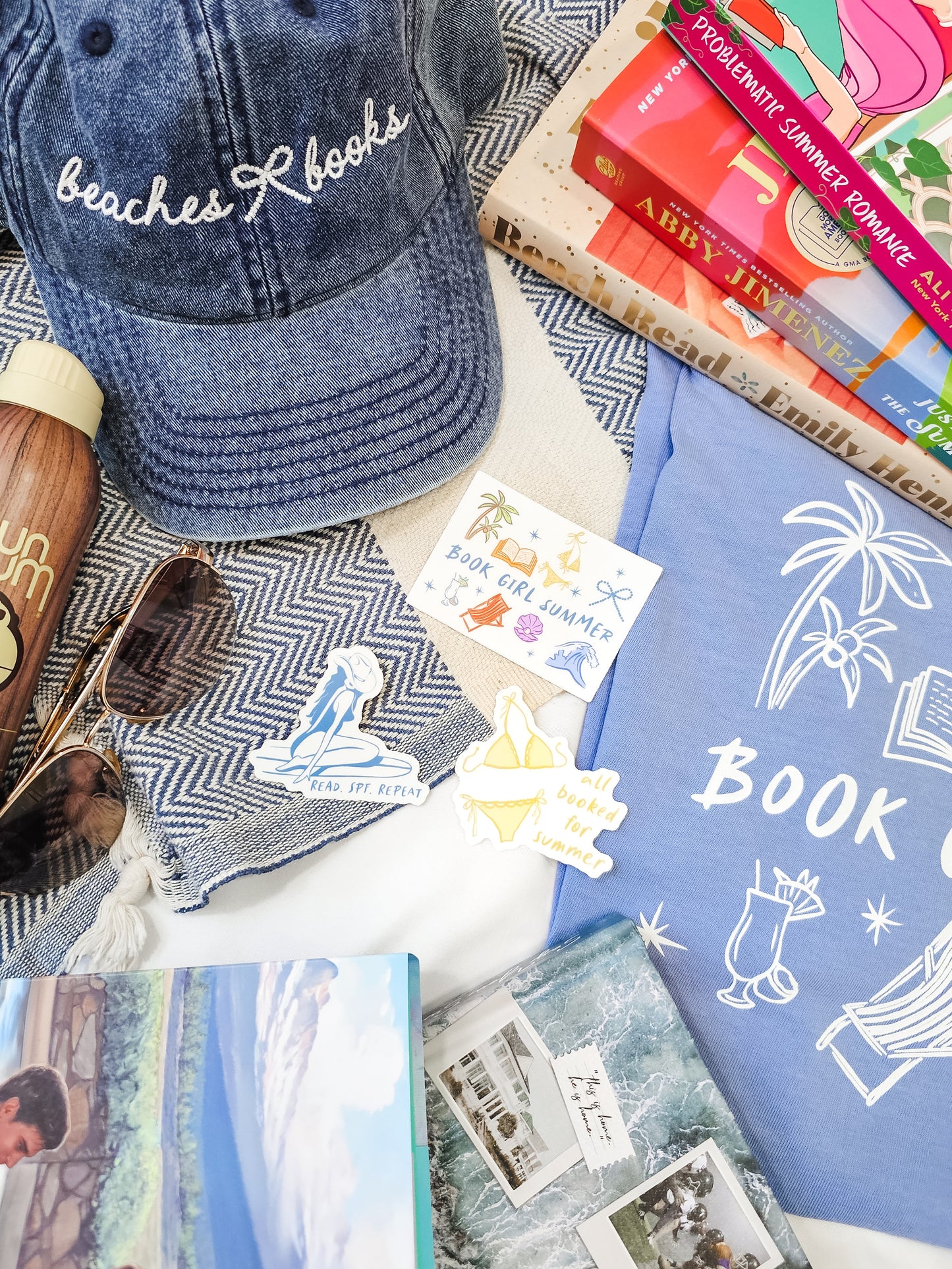 Beaches & Books Navy Vintage Hat