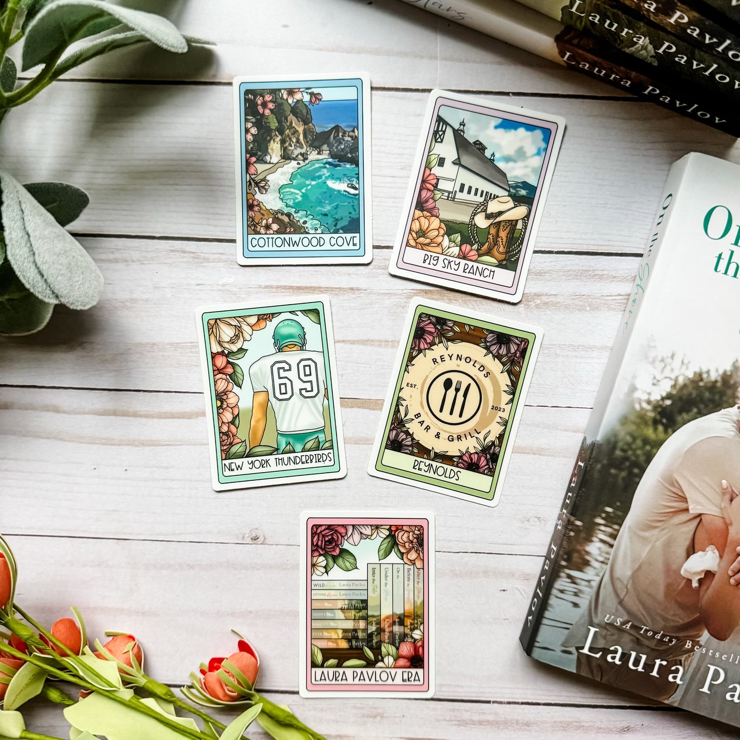 Cottonwood Cove Series by Laura Pavlov Book Locations Sticker Set