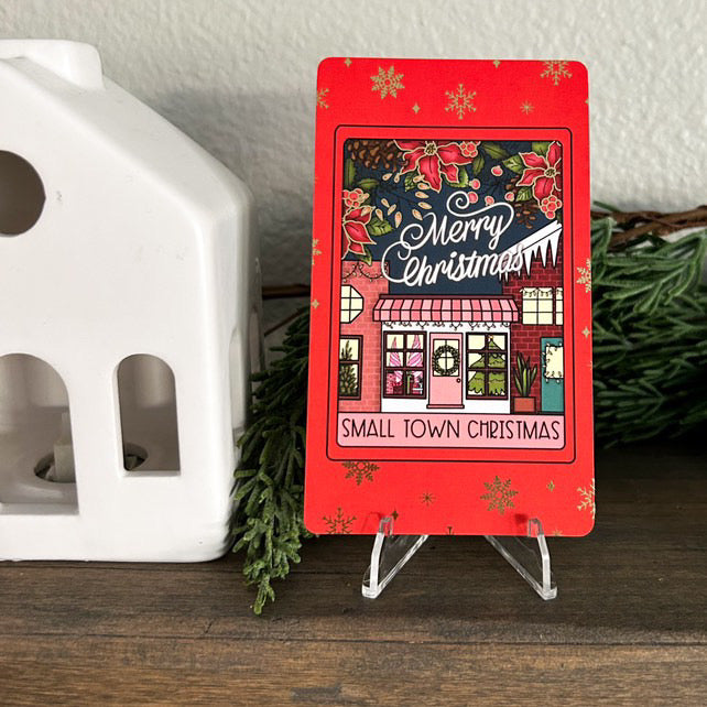 Foiled Small Town Christmas Tarot Card