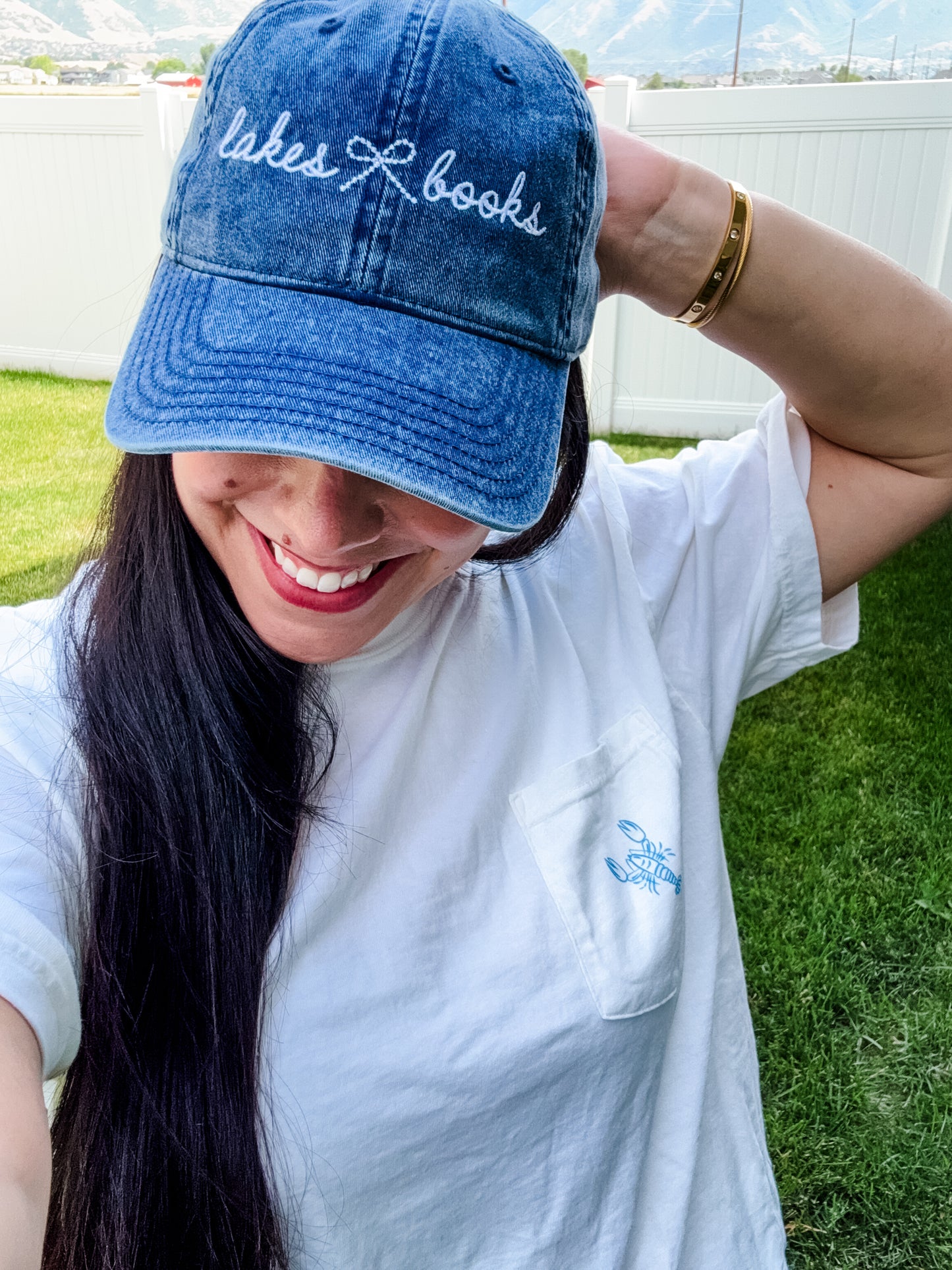 Lakeside Book Club (white) pocket t-shirt