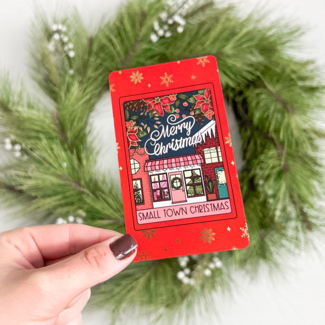 Foiled Small Town Christmas Tarot Card