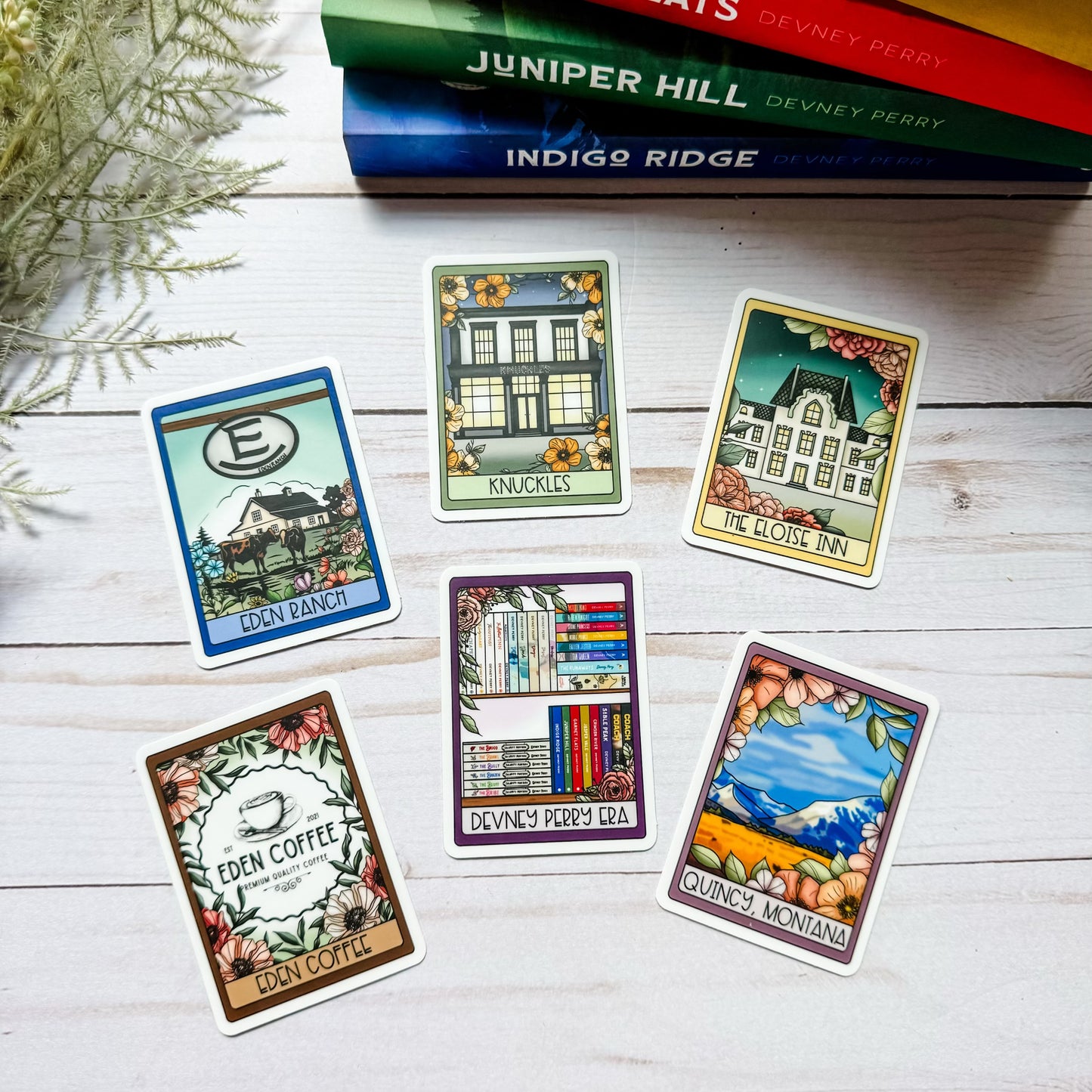 Devney Perry The Edens Book Locations Tarot Sticker Set