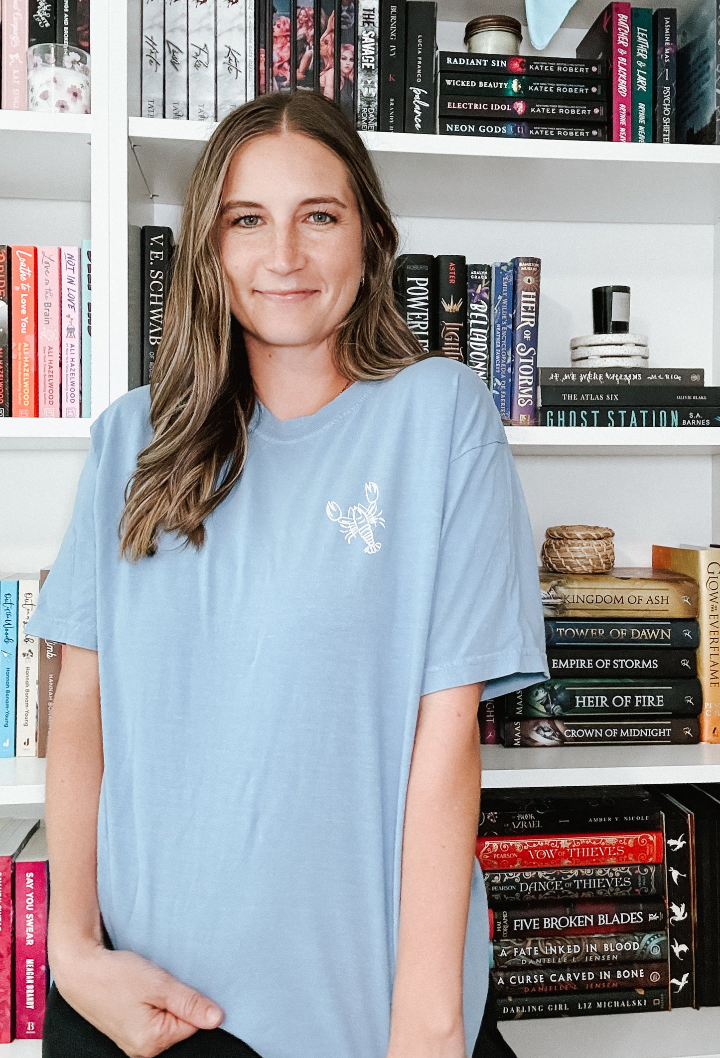 Lakeside Book Club (blue) heavyweight t-shirt