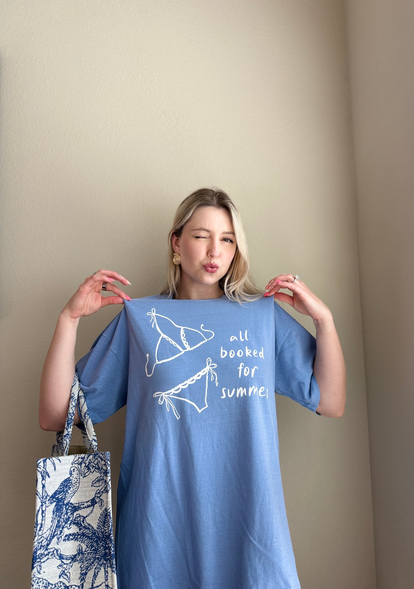 All Booked for Summer (blue) heavyweight t-shirt