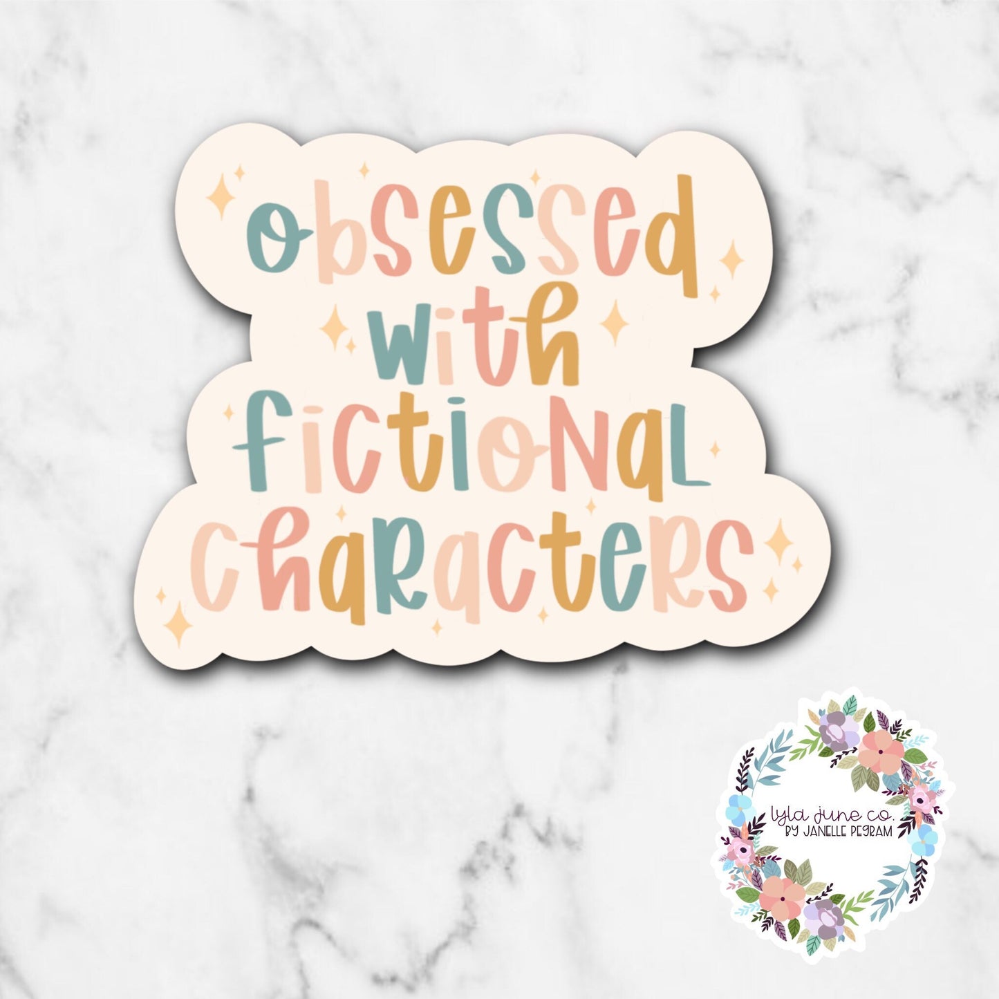 Obsessed with fictional characters sticker