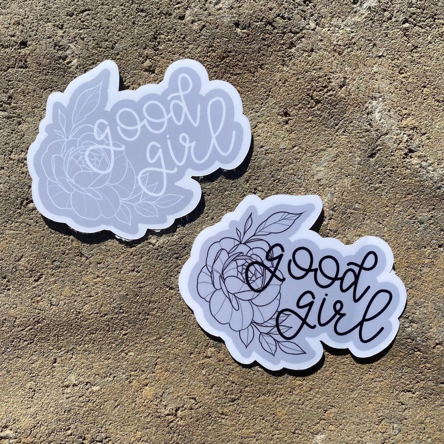 Good Girl floral sticker