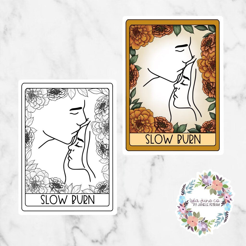 Slow Burn Romance Tarot Card sticker