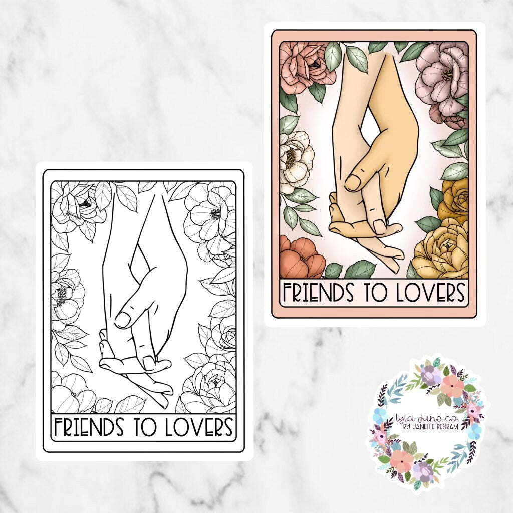 Friends to Lovers Tarot Card sticker