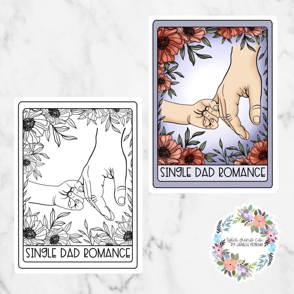 Single Dad Romance Tarot Card sticker