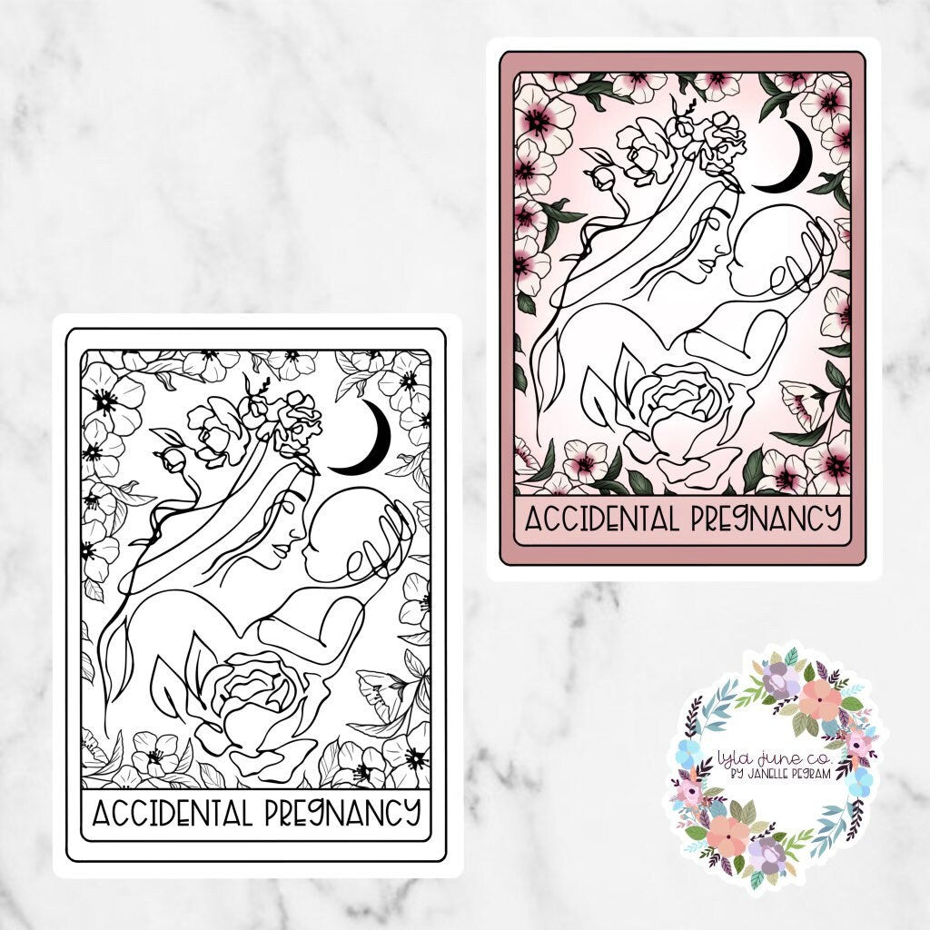 Accidental Pregnancy Romance Tarot Card Trope sticker