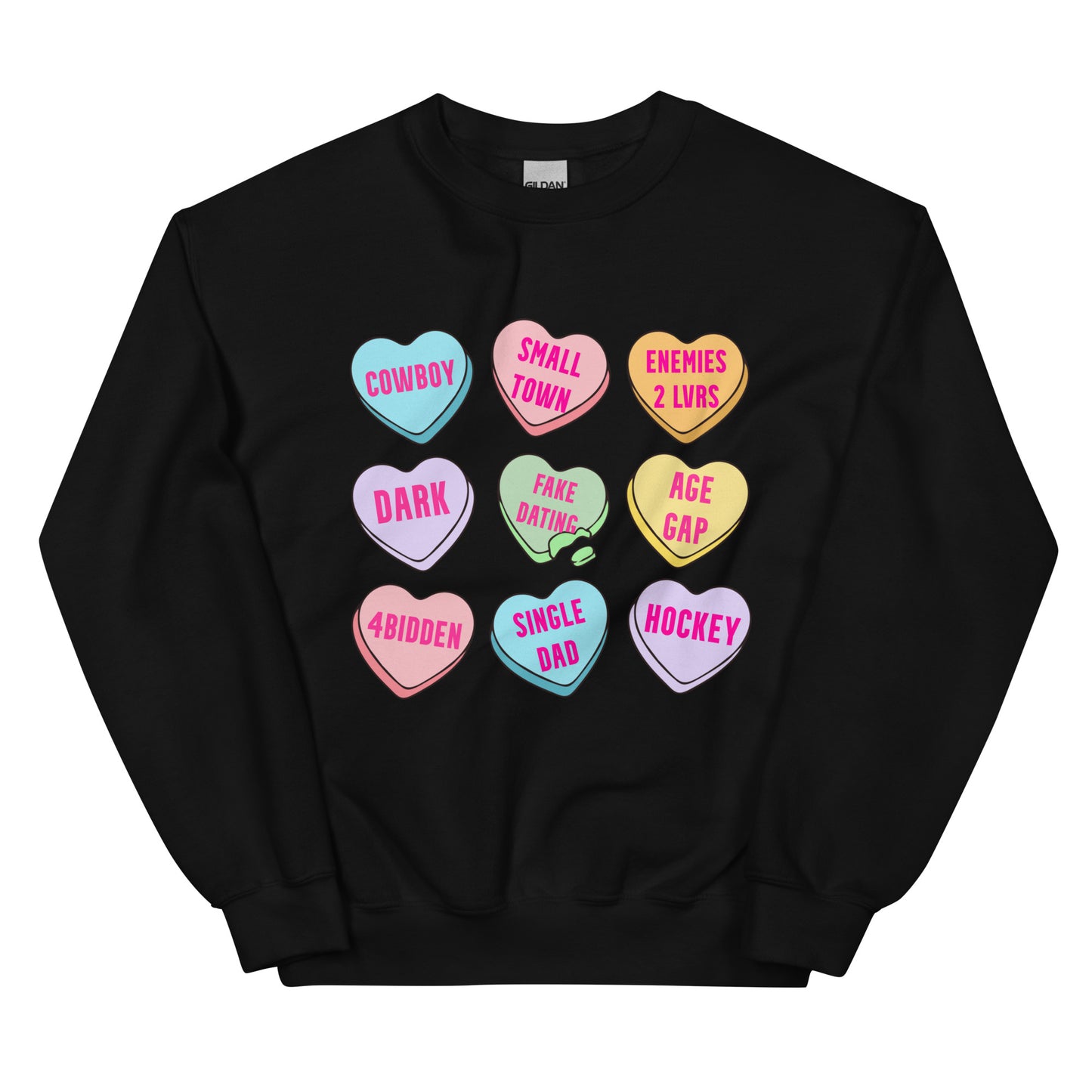 Romance Tropes Candy Hearts Valentines Unisex Sweatshirt