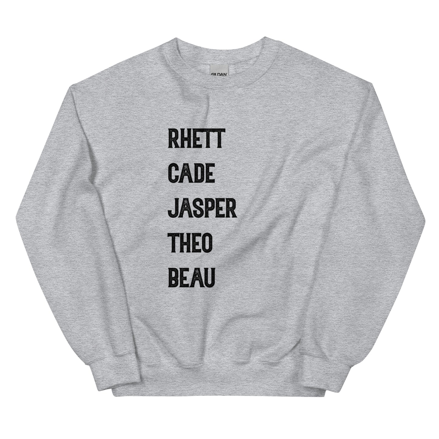 Elsie Silver Rhett Cade Jasper Theo Beau / Chesnut Springs Boys Names Unisex Sweatshirt