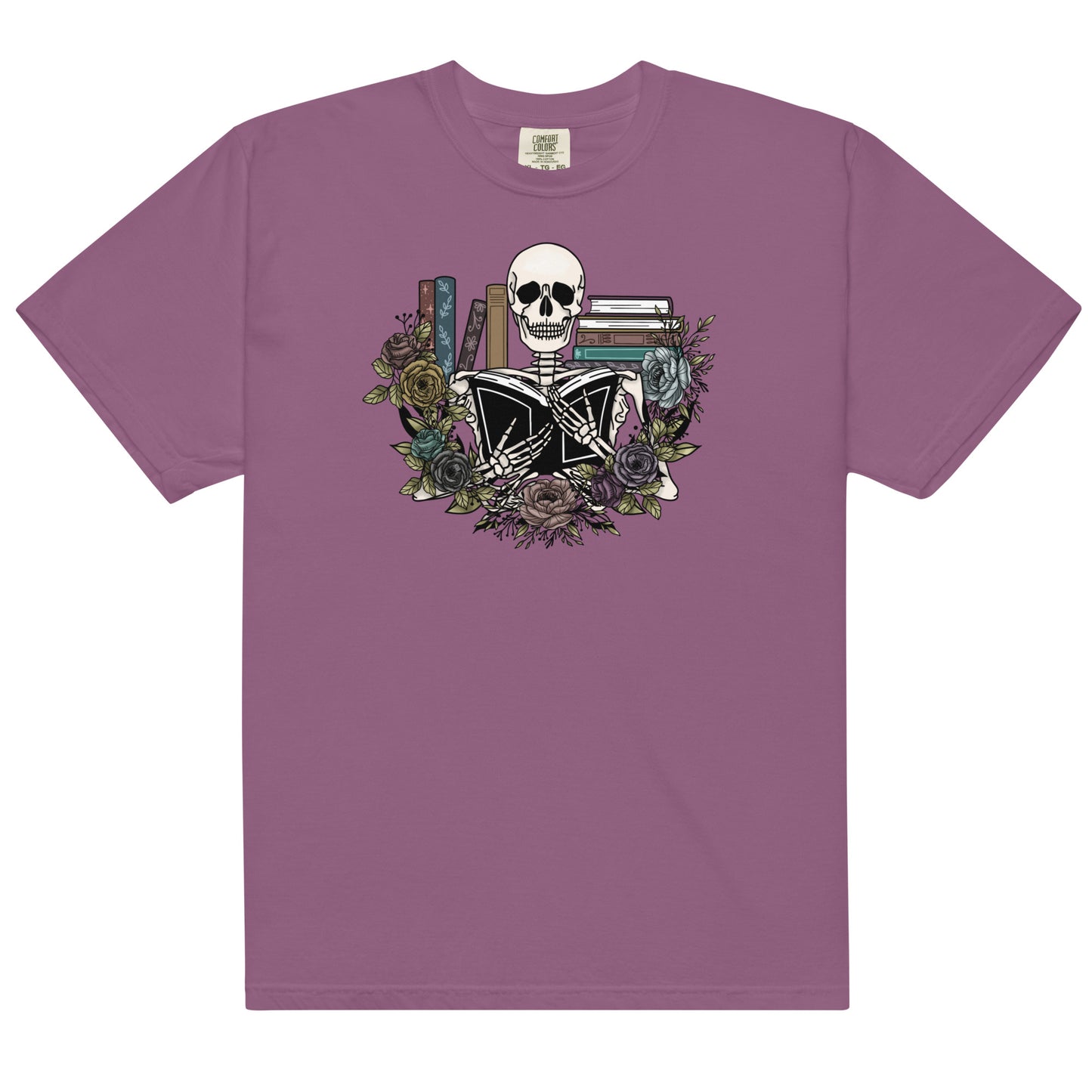 Skeleton Reader heavyweight t-shirt