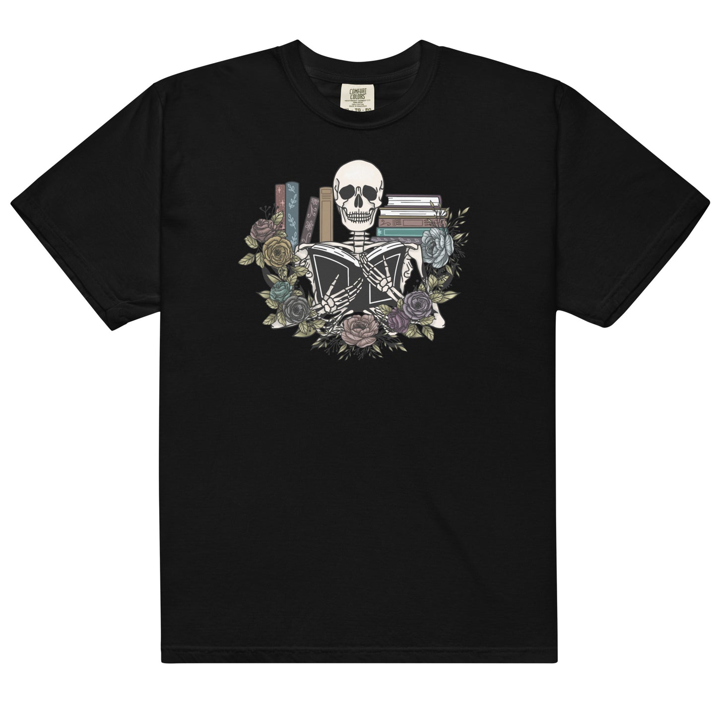 Skeleton Reader heavyweight t-shirt