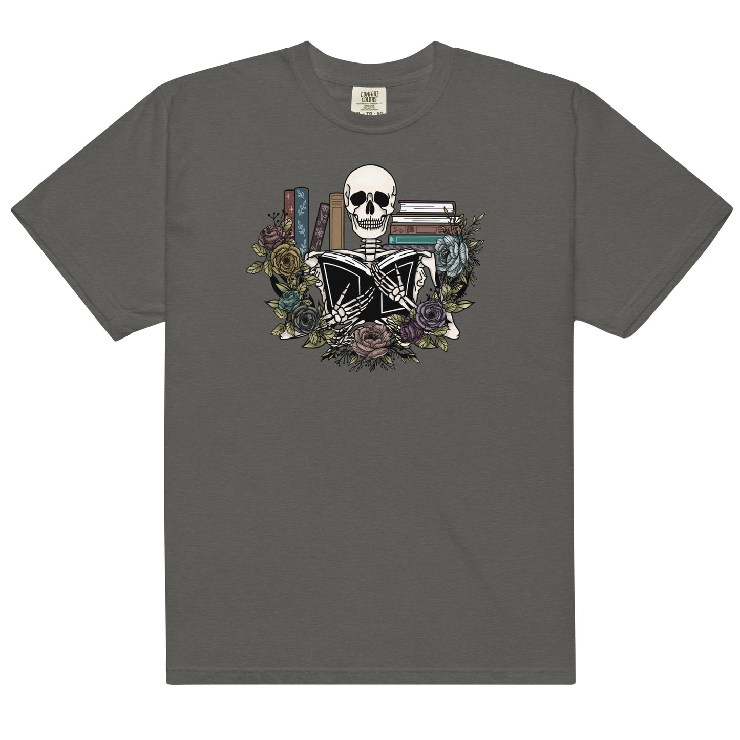 Skeleton Reader heavyweight t-shirt