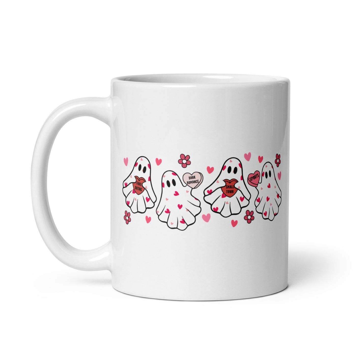 Romance Trope Ghosts White glossy mug