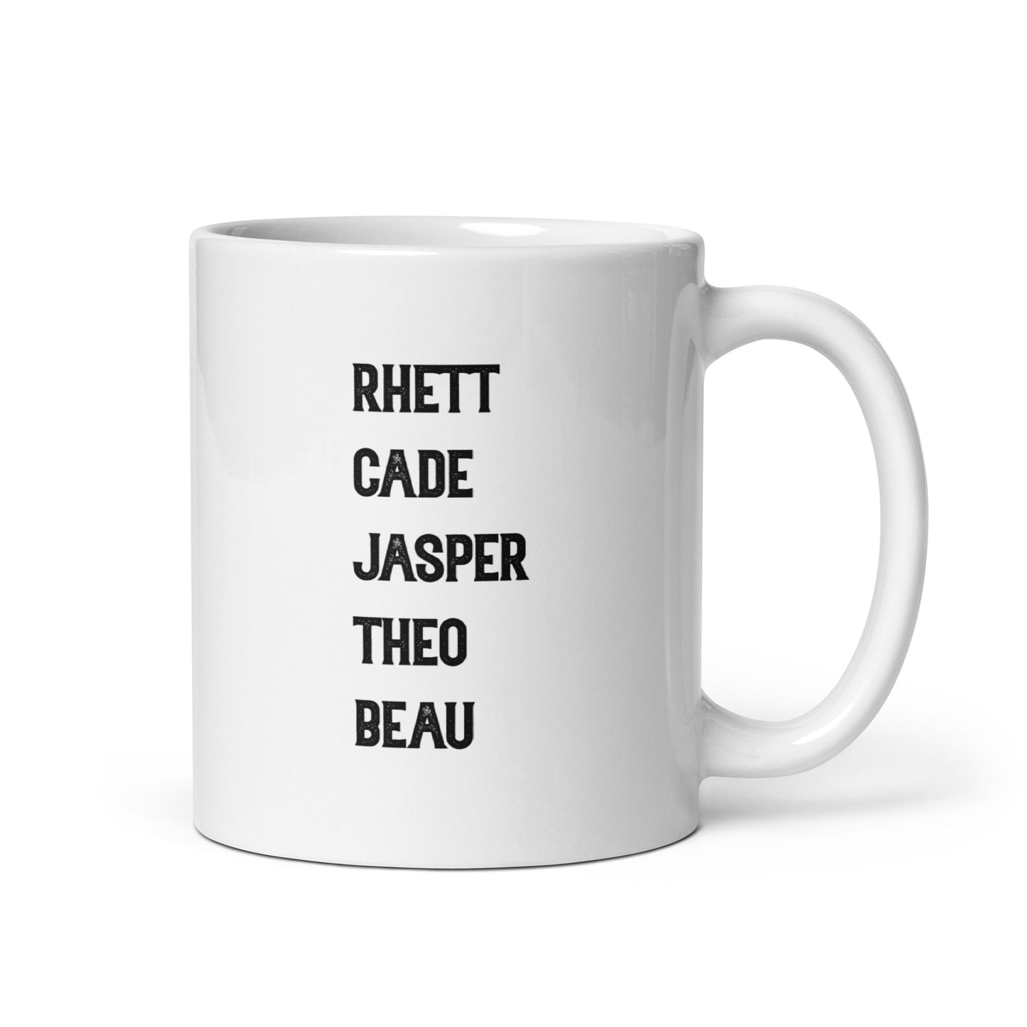 Elsie Silver Rhett Cade Jasper Theo Beau / Chesnut Springs Boys Names White glossy mug