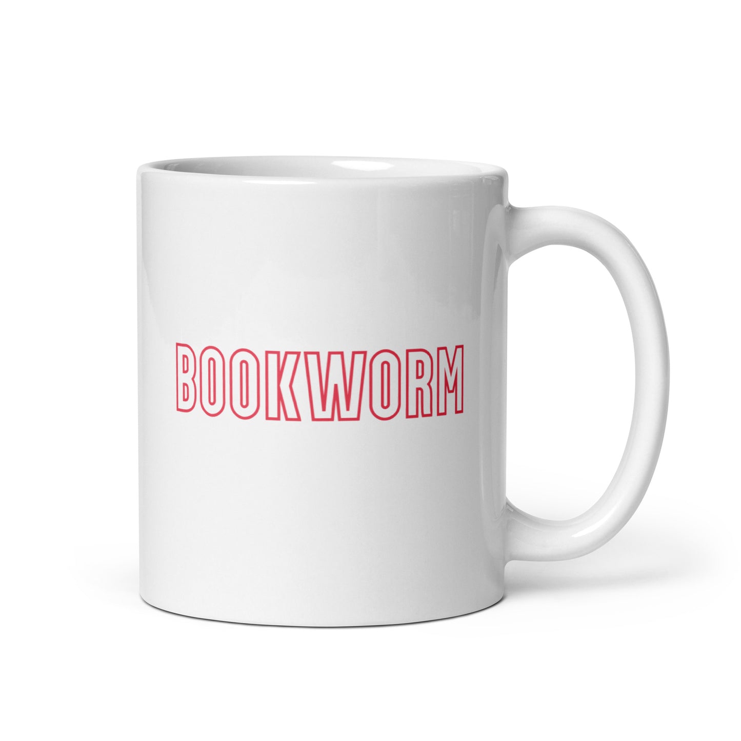 Bookworm White glossy mug