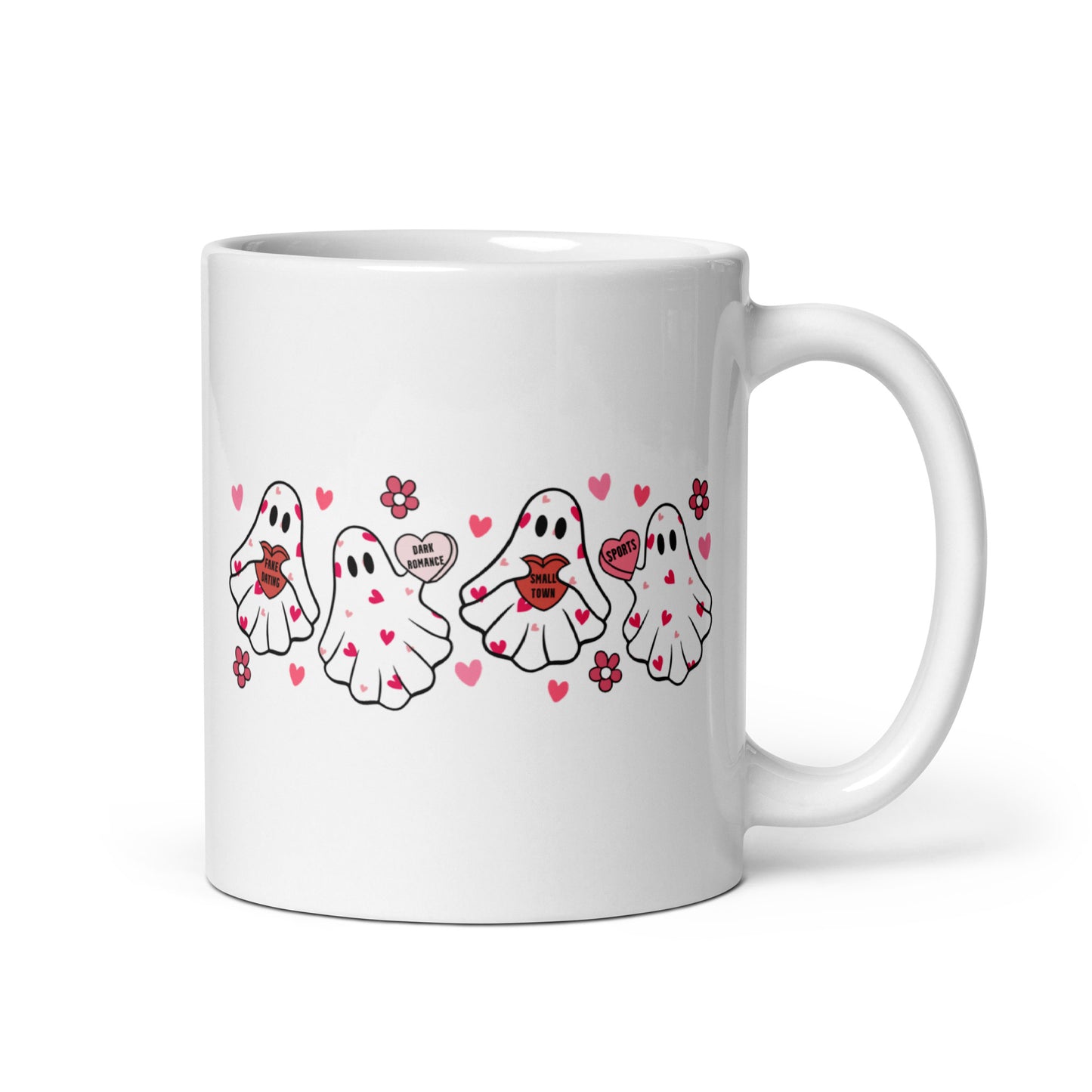 Romance Trope Ghosts White glossy mug