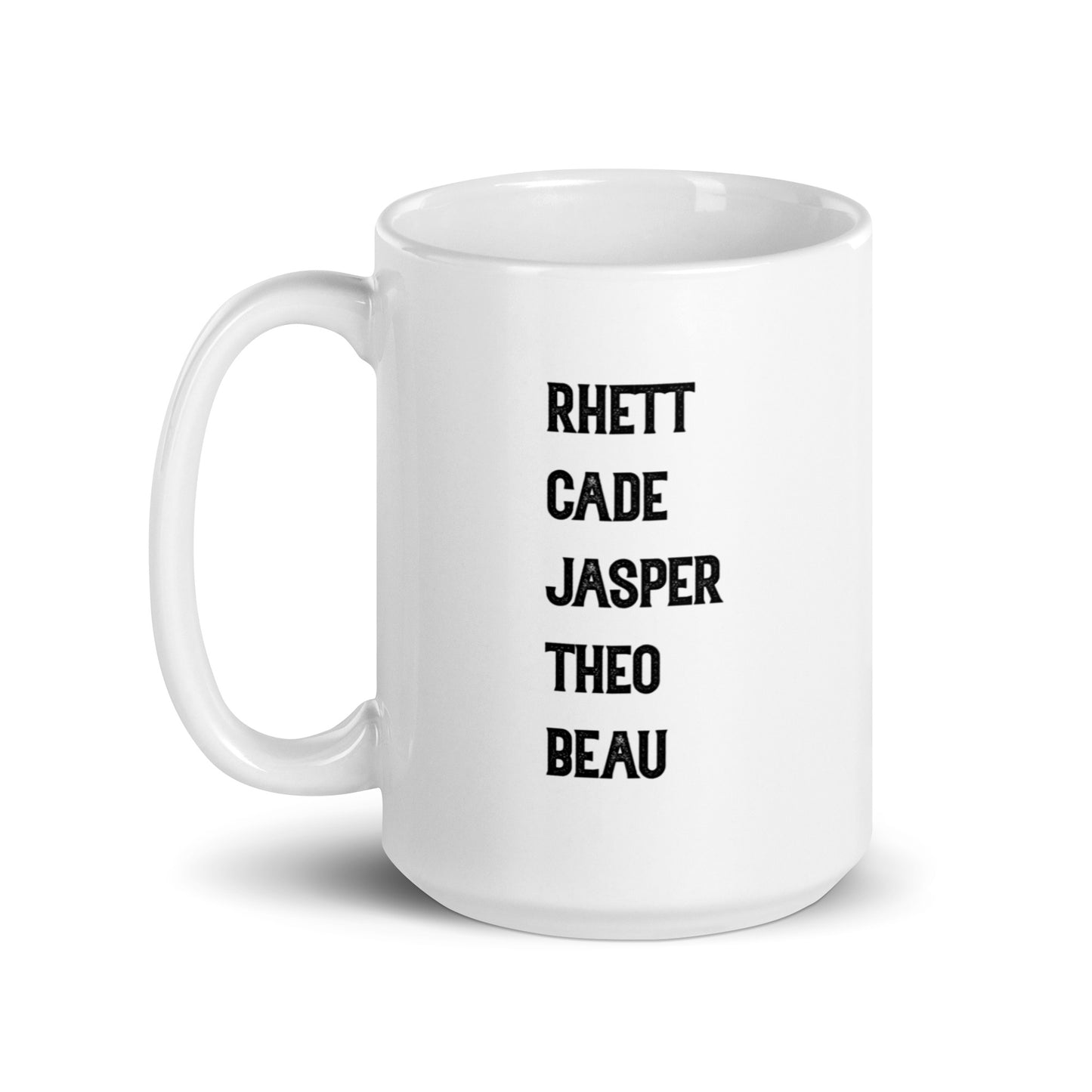 Elsie Silver Rhett Cade Jasper Theo Beau / Chesnut Springs Boys Names White glossy mug