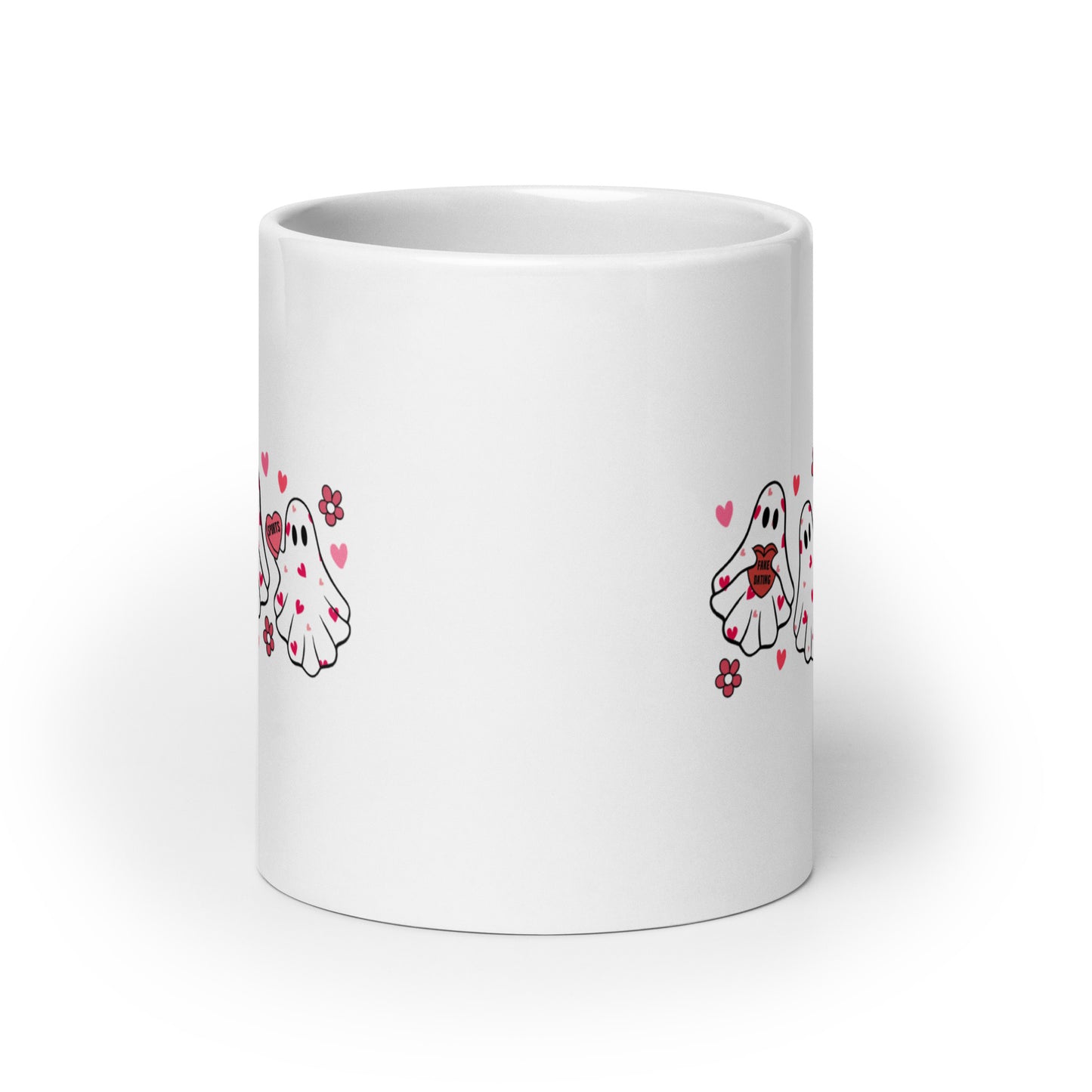 Romance Trope Ghosts White glossy mug
