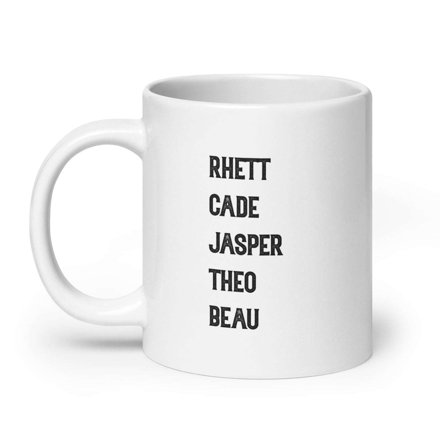 Elsie Silver Rhett Cade Jasper Theo Beau / Chesnut Springs Boys Names White glossy mug