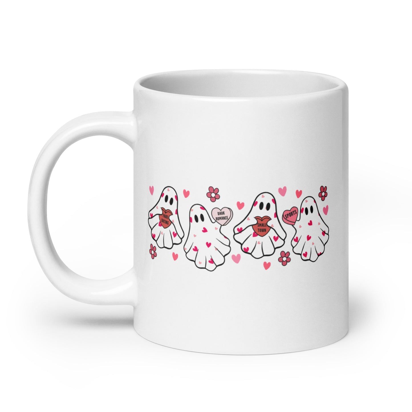 Romance Trope Ghosts White glossy mug