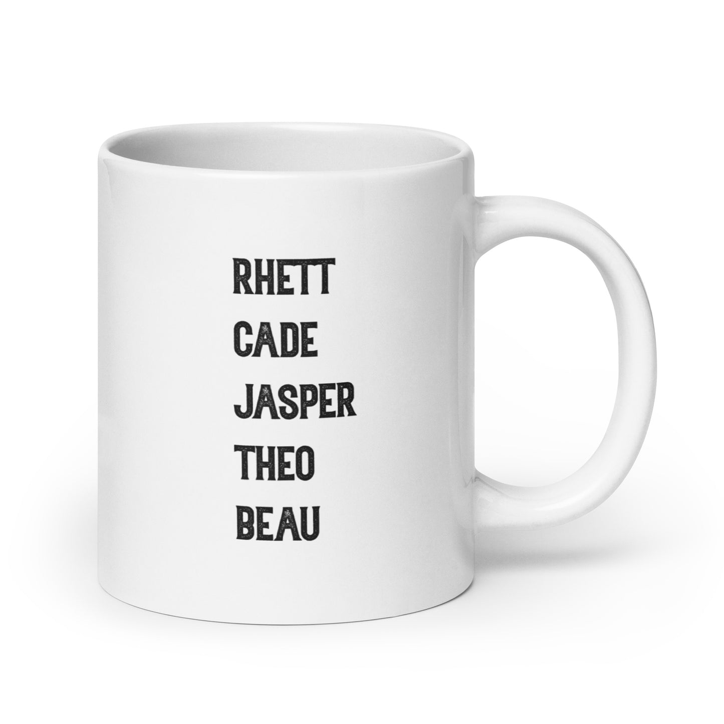 Elsie Silver Rhett Cade Jasper Theo Beau / Chesnut Springs Boys Names White glossy mug