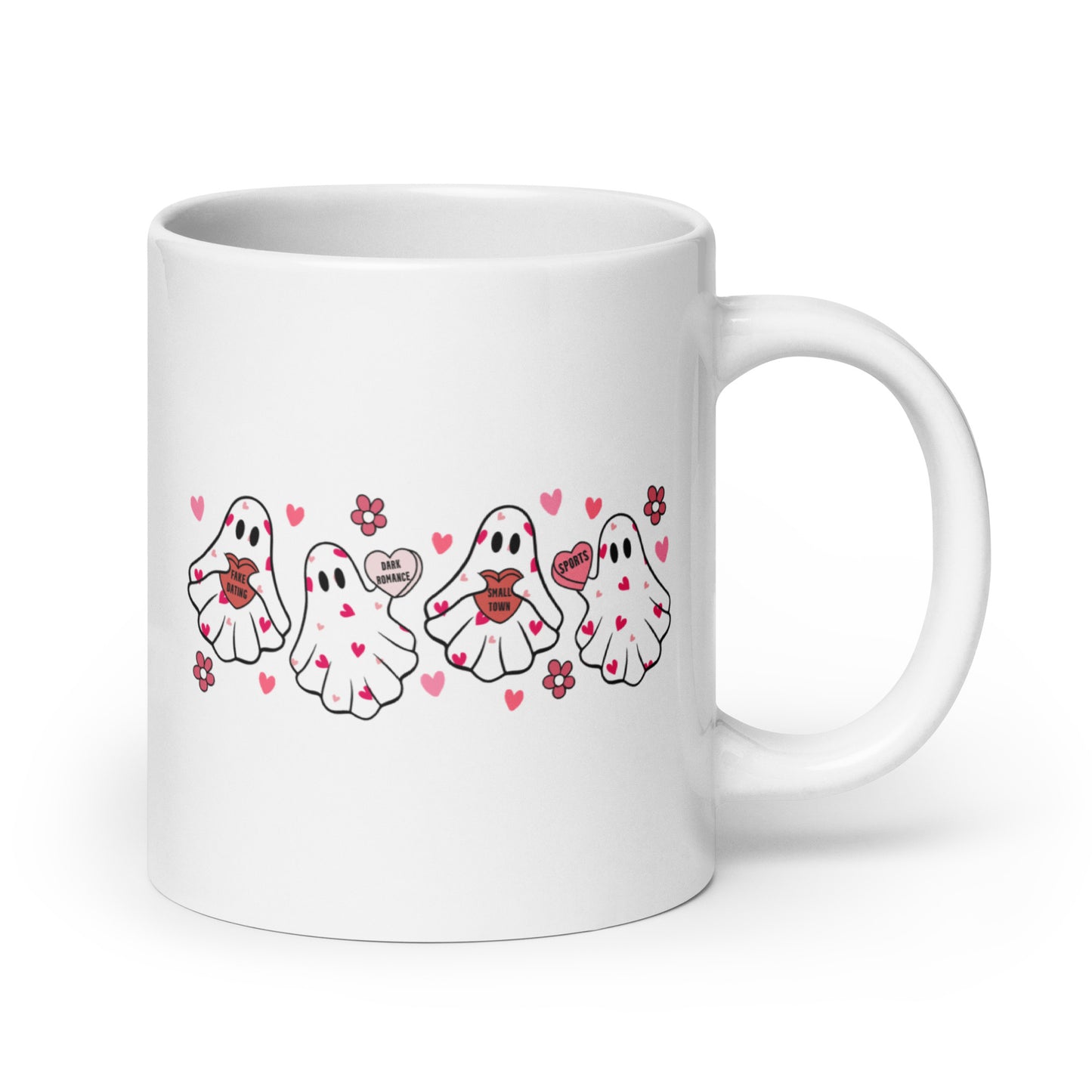 Romance Trope Ghosts White glossy mug