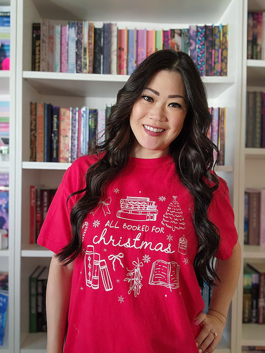 All Booked for Christmas heavyweight t-shirt