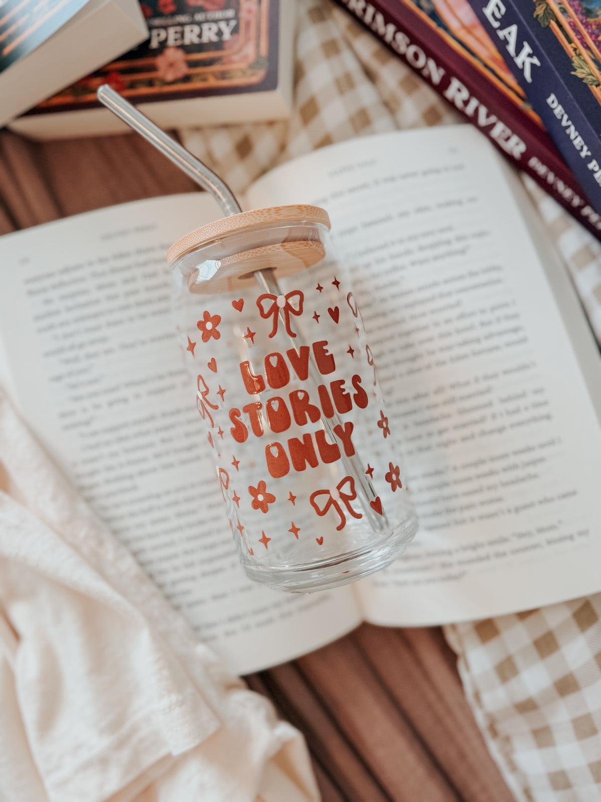 Love Stories Only LJC glass tumbler