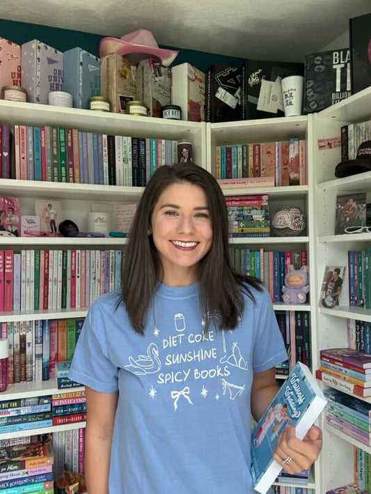 Diet Coke, Sunshine, & Spicy Books heavyweight t-shirt