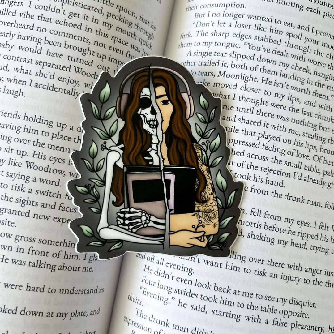 Audiobook Skeleton Reader sticker