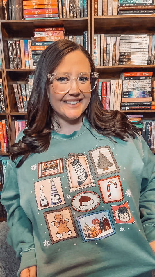 Christmas Postage Stamp sweatshirt