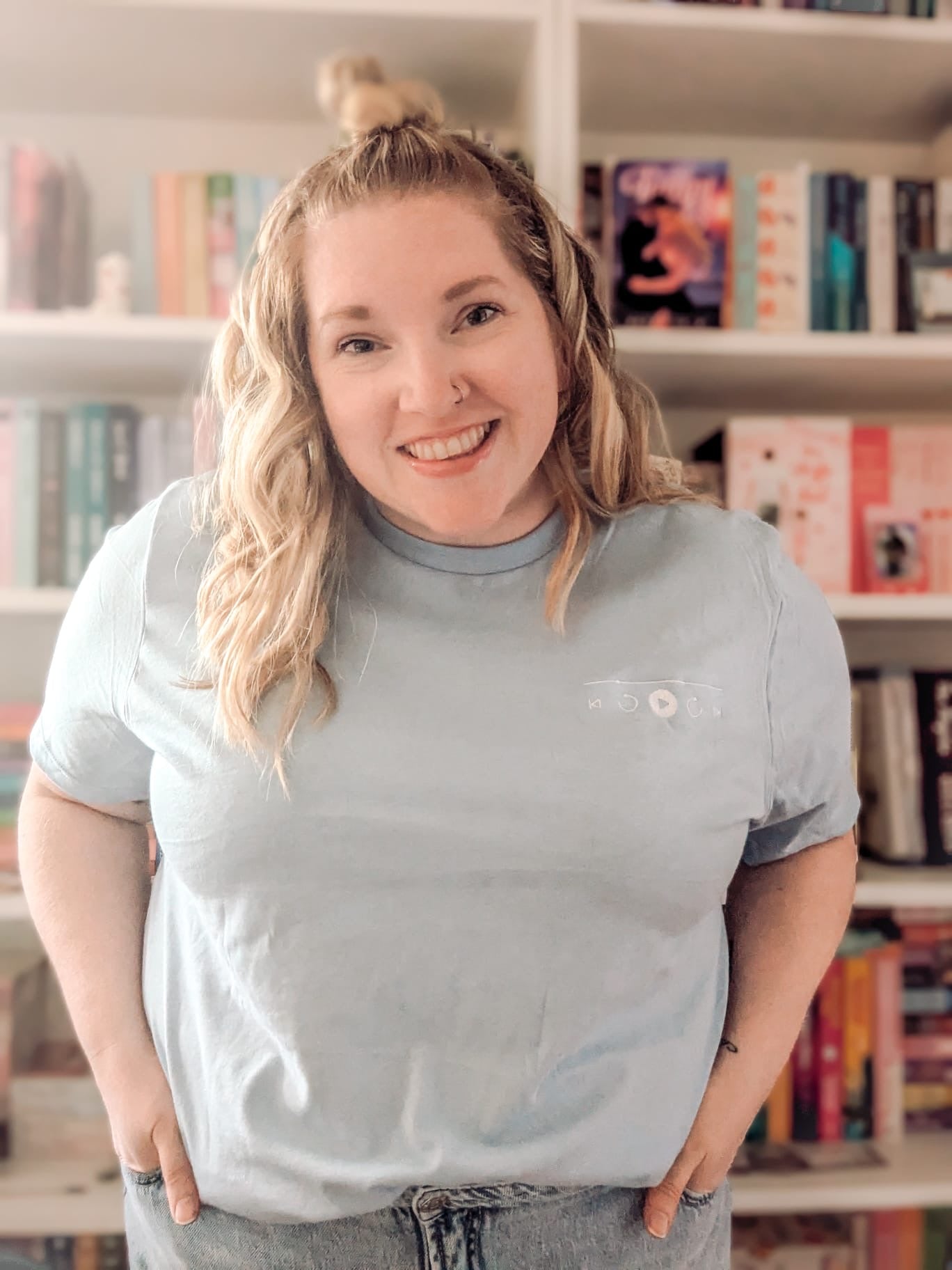 Audiobook Player Embroidered t-shirt