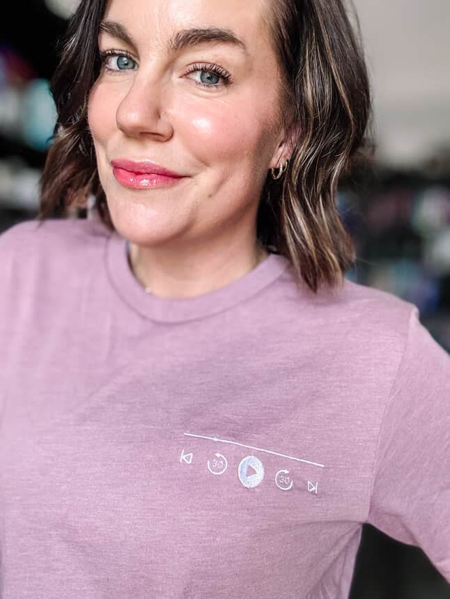 Audiobook Player Embroidered t-shirt