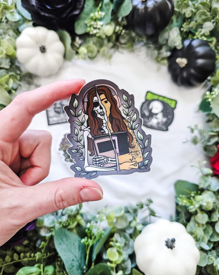 Audiobook Skeleton Reader sticker