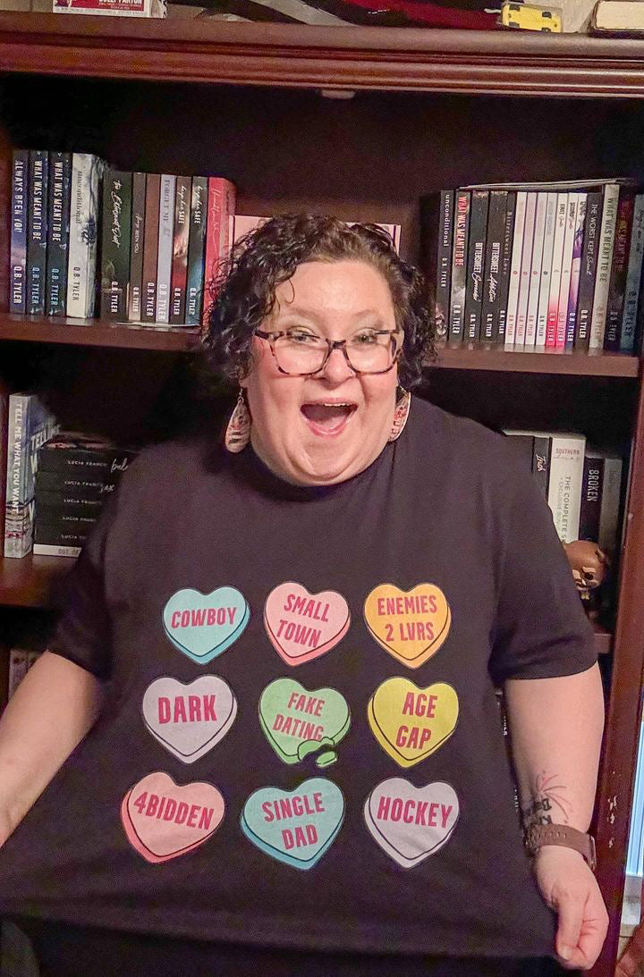 Romance Tropes Candy Hearts Valentines Unisex t-shirt
