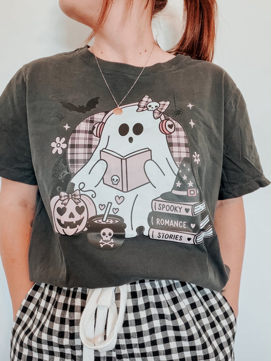 Ghostie Halloween Heavyweight Garment Dye Tee Bella + Canvas