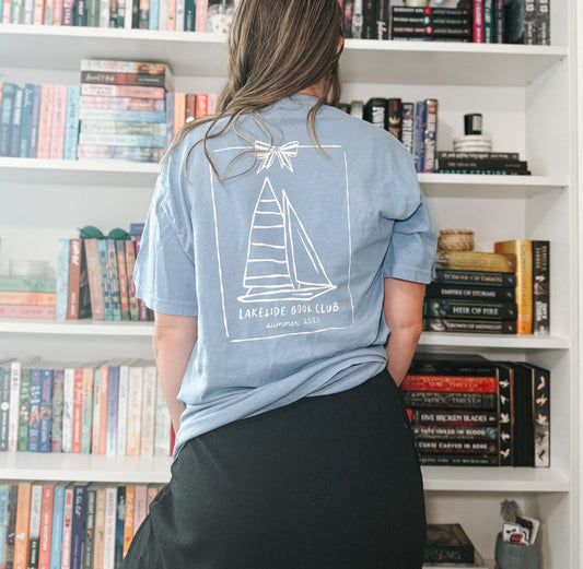 Lakeside Book Club (blue) heavyweight t-shirt
