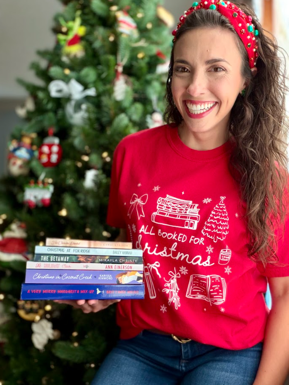 All Booked for Christmas heavyweight t-shirt