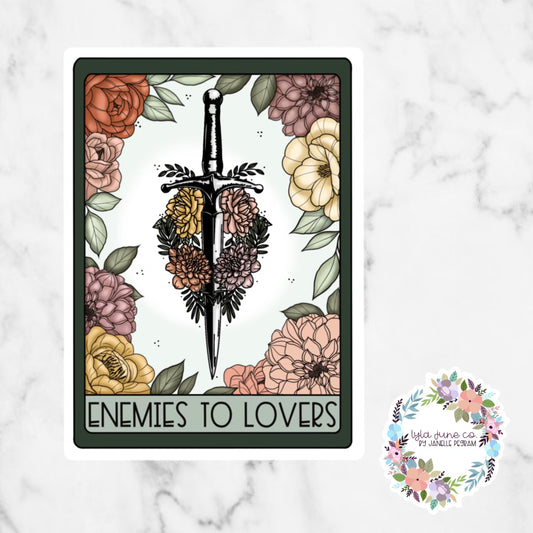 Enemies to Lovers Romance Tarot Card sticker