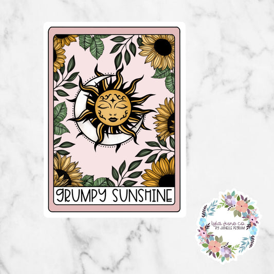Grumpy Sunshine Tarot Card sticker