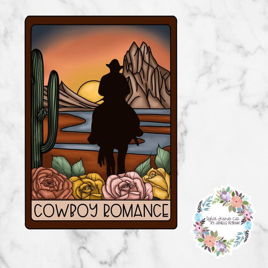 Cowboy Romance Tarot Card sticker