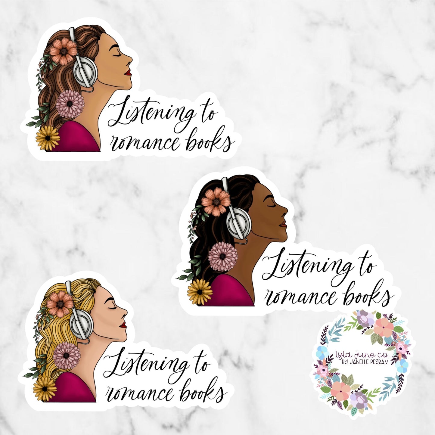 Listening to Romance Books sticker