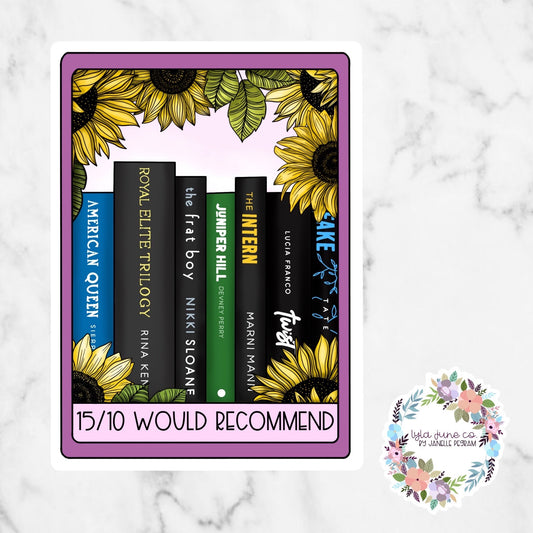 15/10 Would Recommend FitTeacherRachel Romance Tarot Card Trope sticker