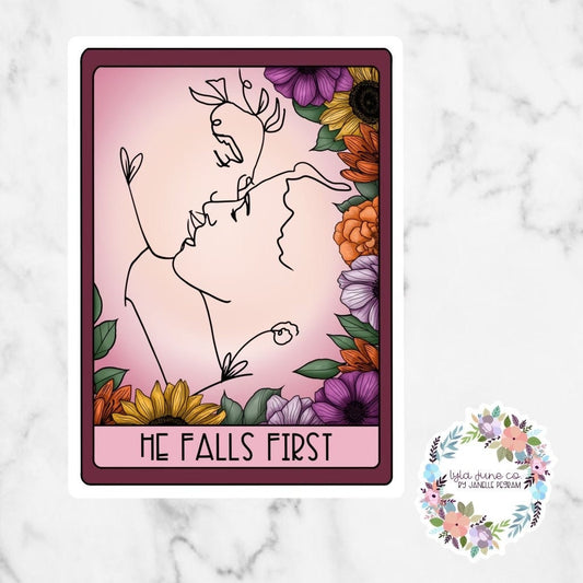 He Falls First Tarot Card sticker