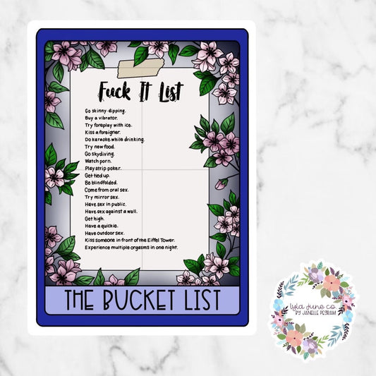 The Bucket List Tarot Card sticker - Dirty Air Series by Lauren Asher