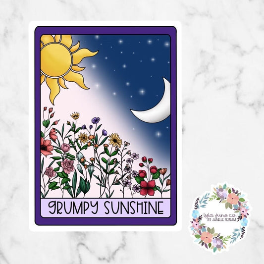 Grumpy Sunshine Tarot Card sticker - Dreamland Billionaires by Lauren Asher