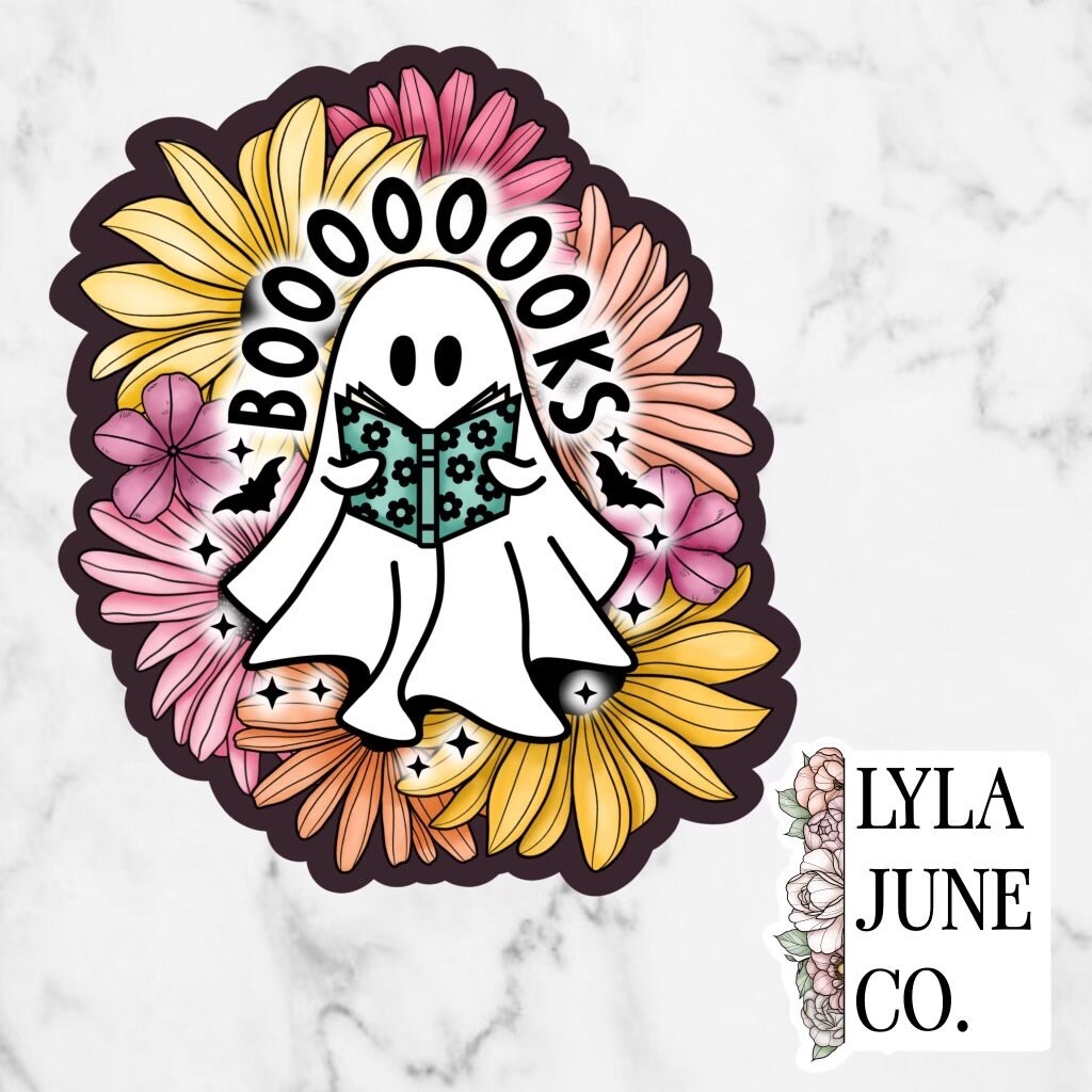 BOOks Ghost Floral sticker